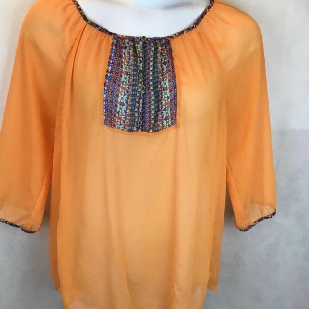 Umgee Boho Orange Top Medium - Picture 3 of 9